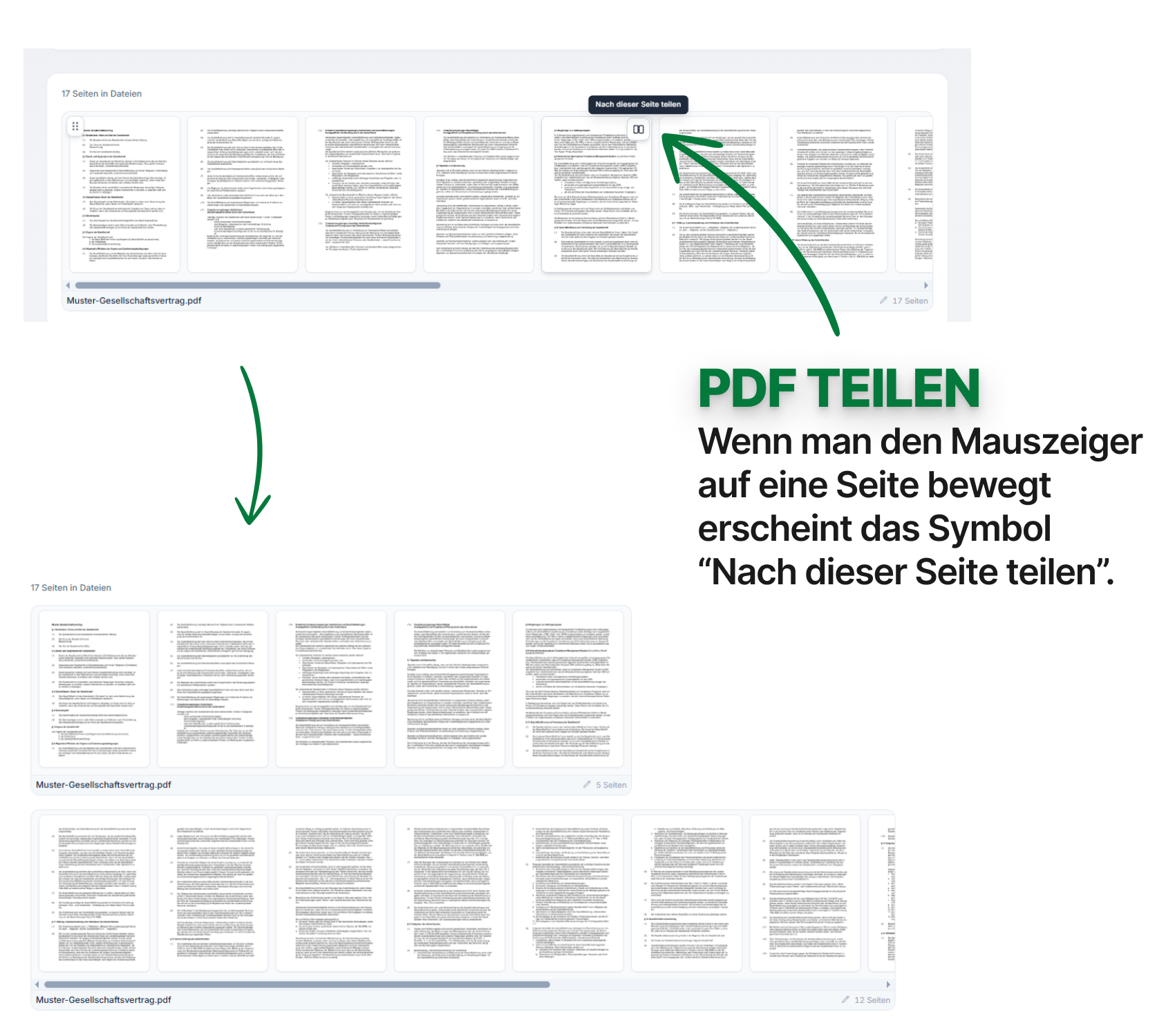 Dividir PDFs en puntos concretos